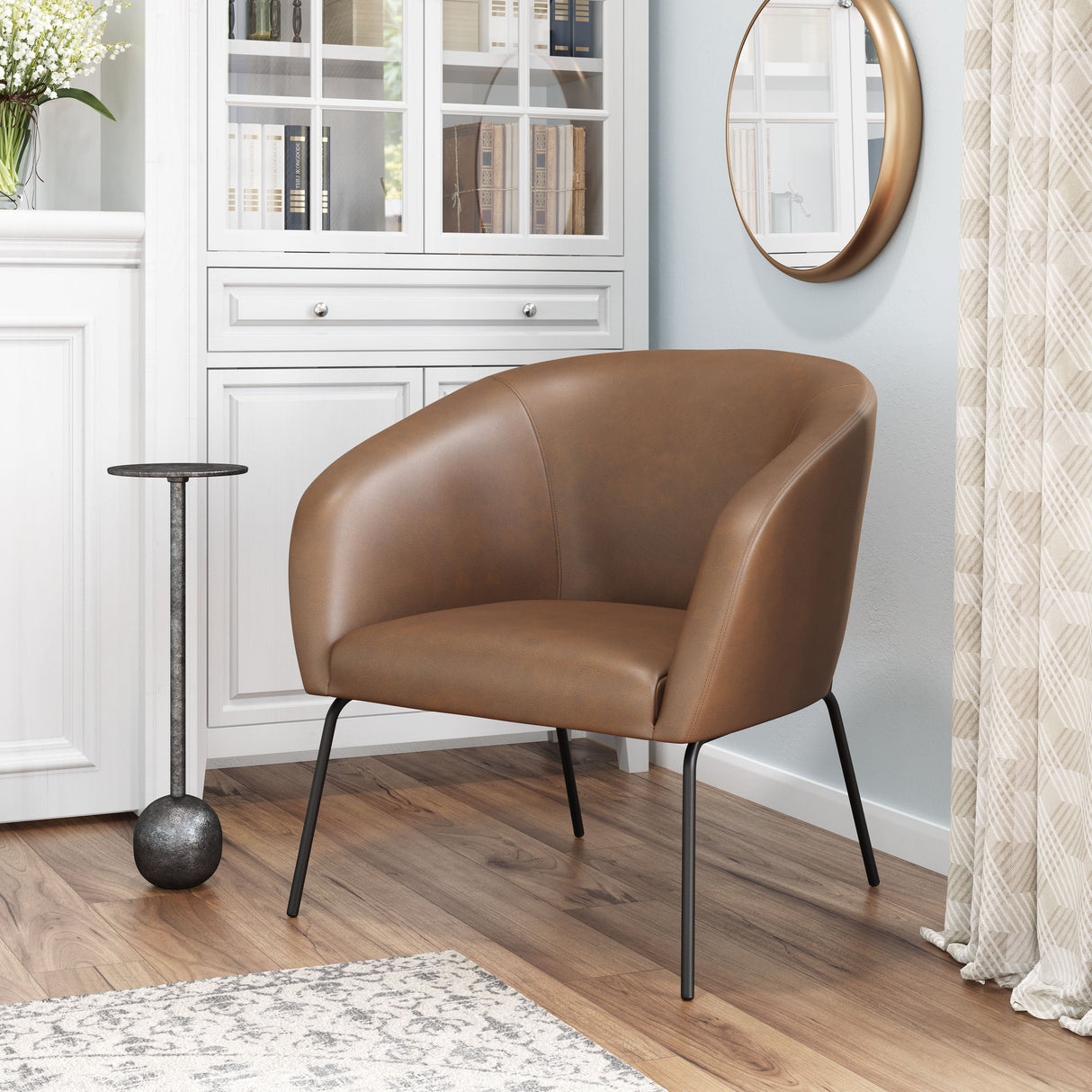 Quinten Vintage Brown Accent Chair by Zuomod at Eve Furniture