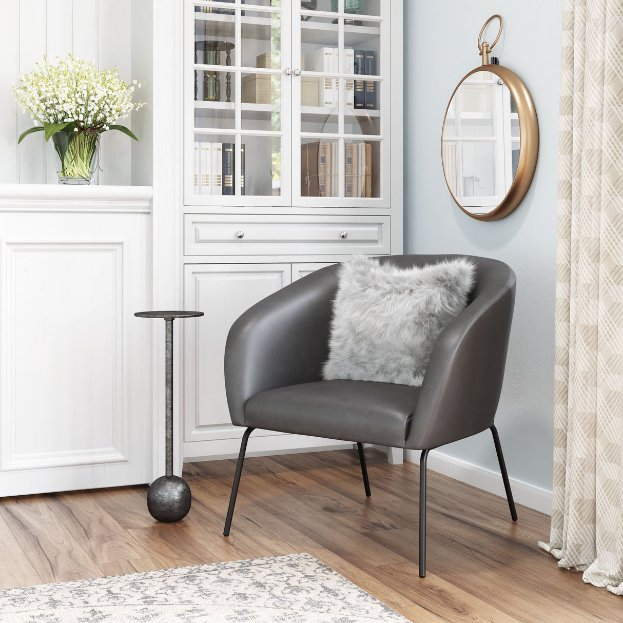 Quinten Vintage Gray Accent Chair by Zuomod at Eve Furniture