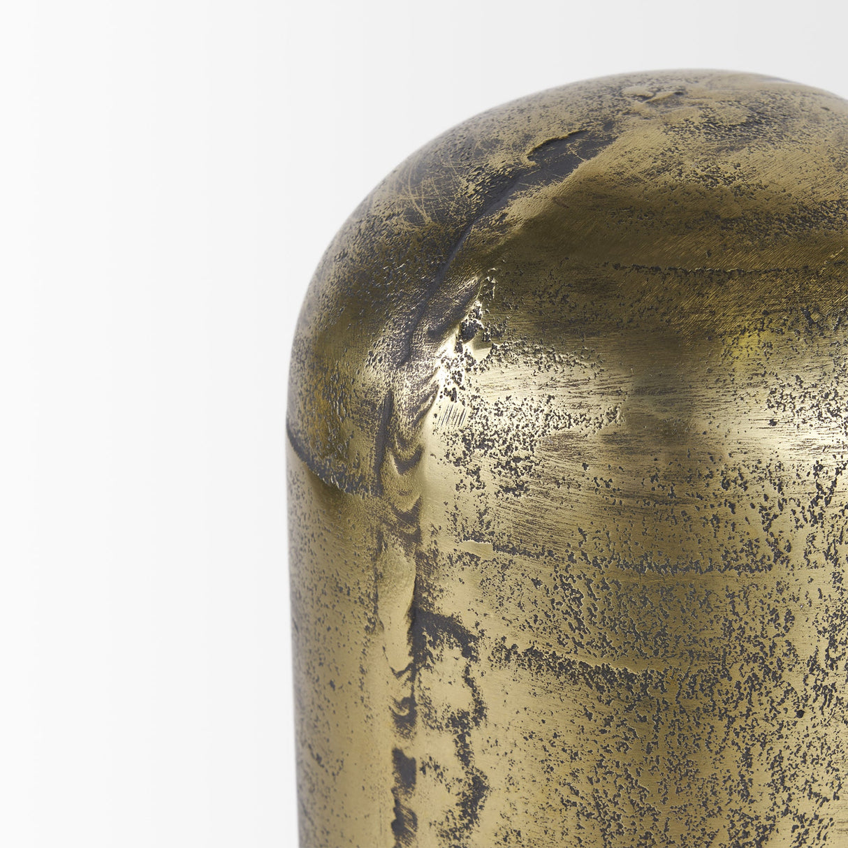 Quonset Extra Tall Brass Finished Aluminum Metal Pillar Object by Mercana at Eve Furniture