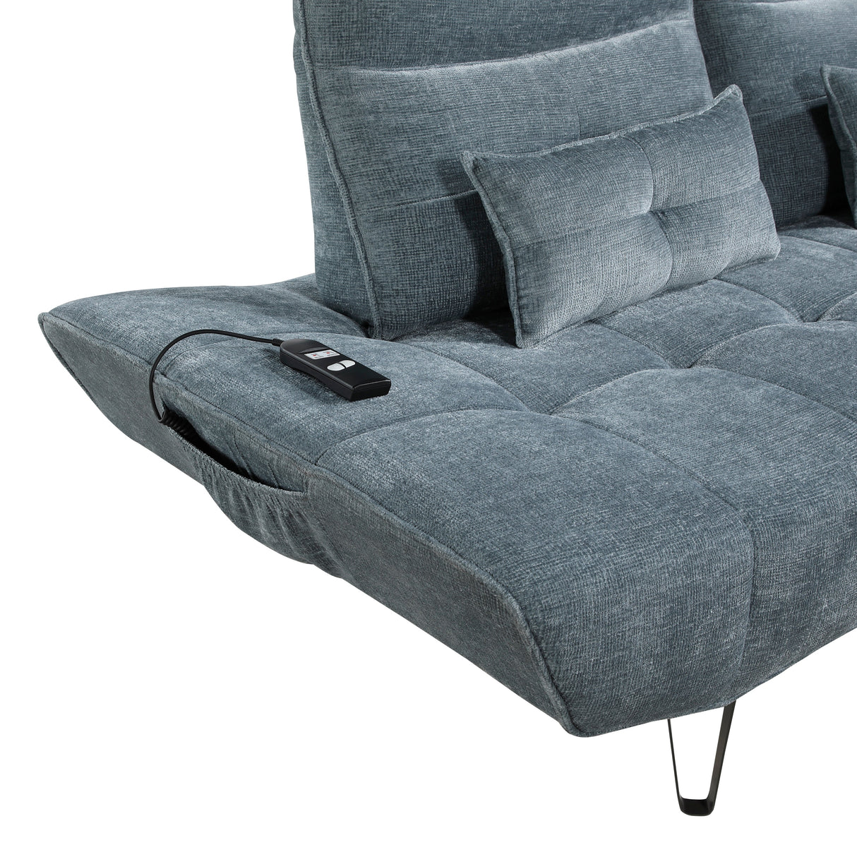 Quonsett Blue Sofa with Power Adjustable Seat by Homelegance at Eve Furniture