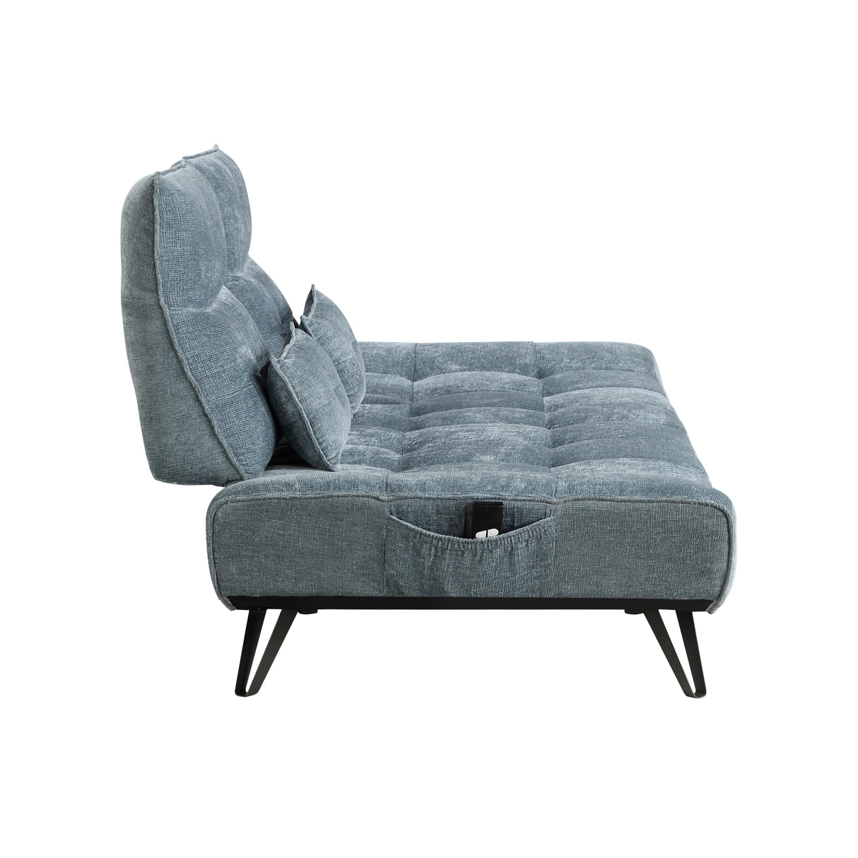 Quonsett Blue Sofa with Power Adjustable Seat by Homelegance at Eve Furniture