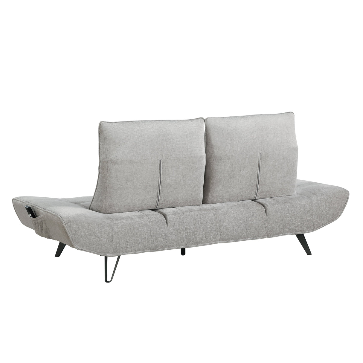 Quonsett Light Gray Sofa with Power Adjustable Seat by Homelegance at Eve Furniture