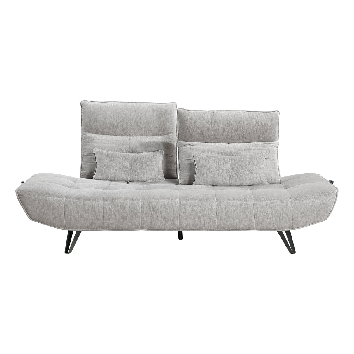 Quonsett Light Gray Sofa with Power Adjustable Seat by Homelegance at Eve Furniture