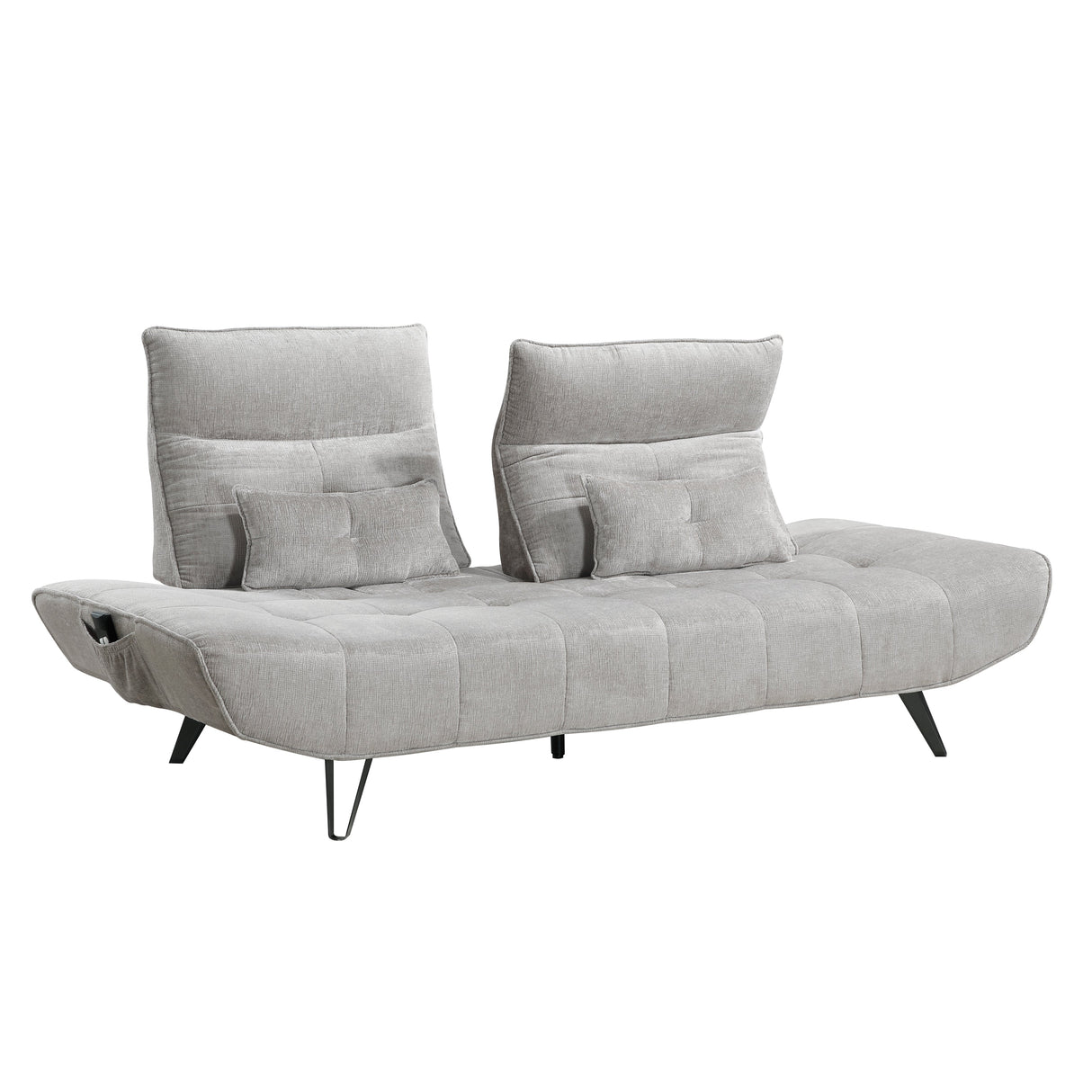 Quonsett Light Gray Sofa with Power Adjustable Seat by Homelegance at Eve Furniture