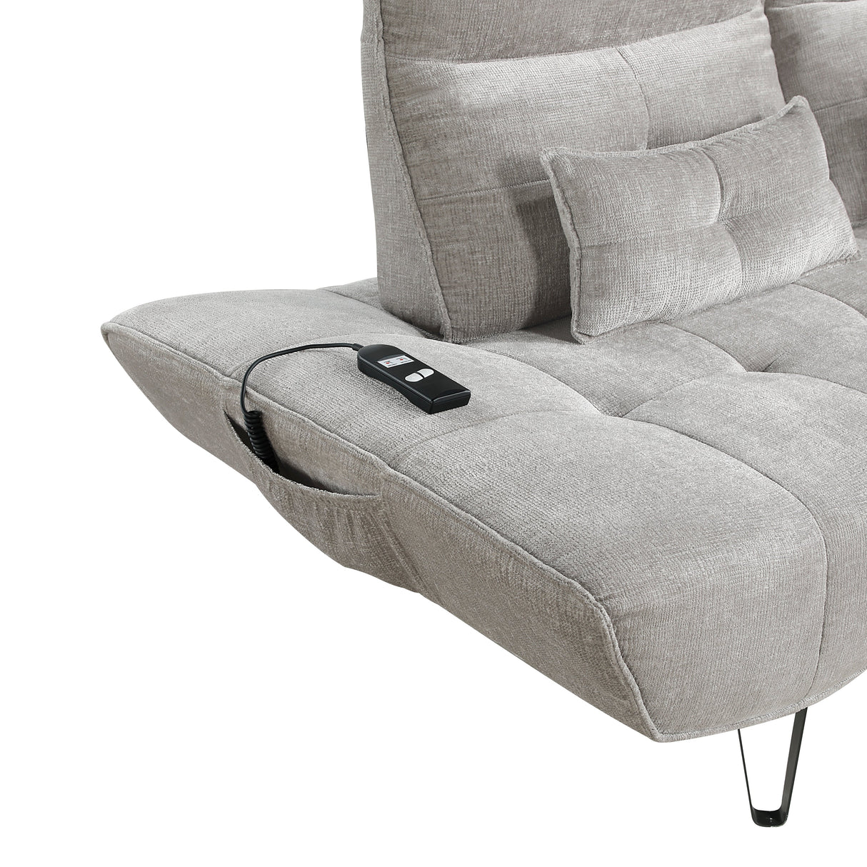 Quonsett Light Gray Sofa with Power Adjustable Seat by Homelegance at Eve Furniture