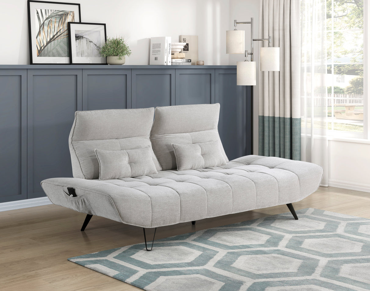 Quonsett Light Gray Sofa with Power Adjustable Seat by Homelegance at Eve Furniture
