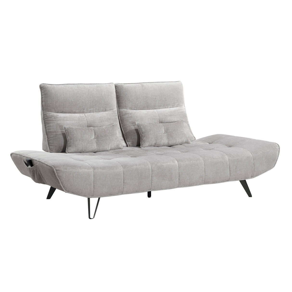 Quonsett Light Gray Sofa with Power Adjustable Seat by Homelegance at Eve Furniture