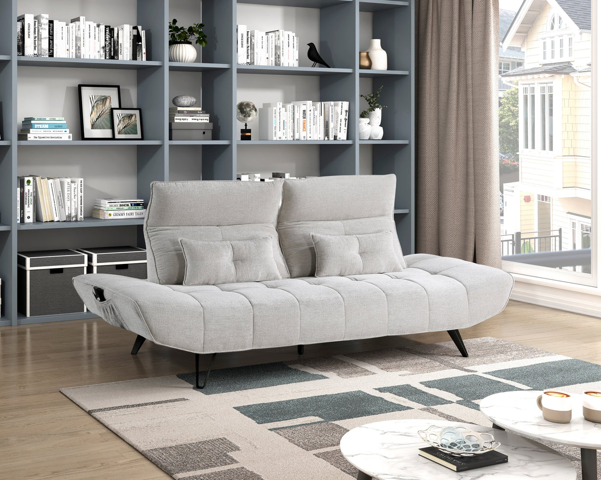 Quonsett Light Gray Sofa with Power Adjustable Seat by Homelegance at Eve Furniture