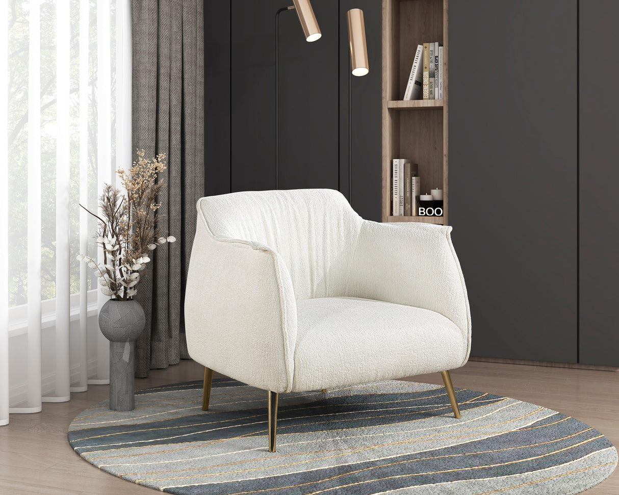 Rachael White Accent Chair by Homelegance at Eve Furniture
