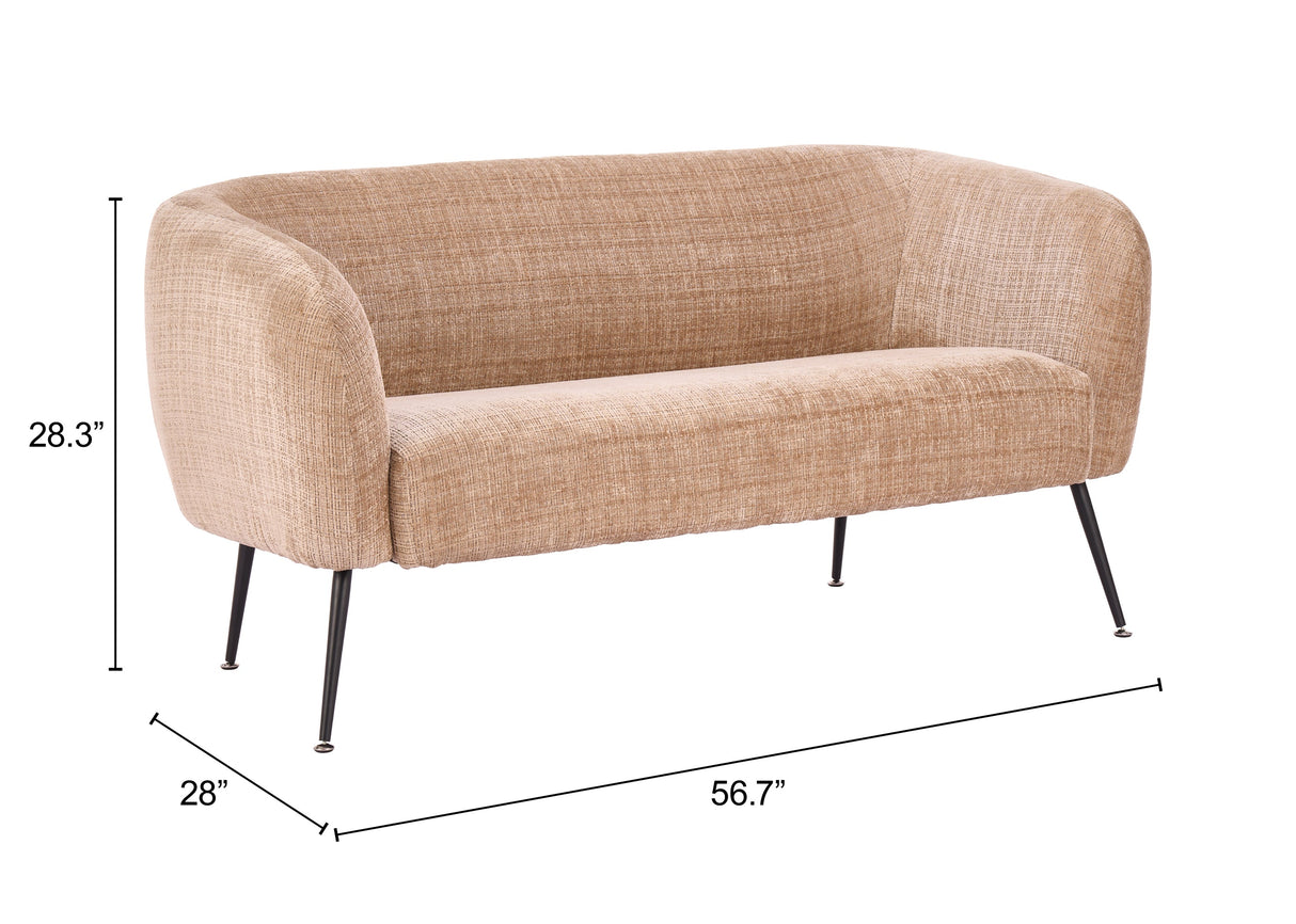 Racine Linen Beige Loveseat by Zuomod at Eve Furniture