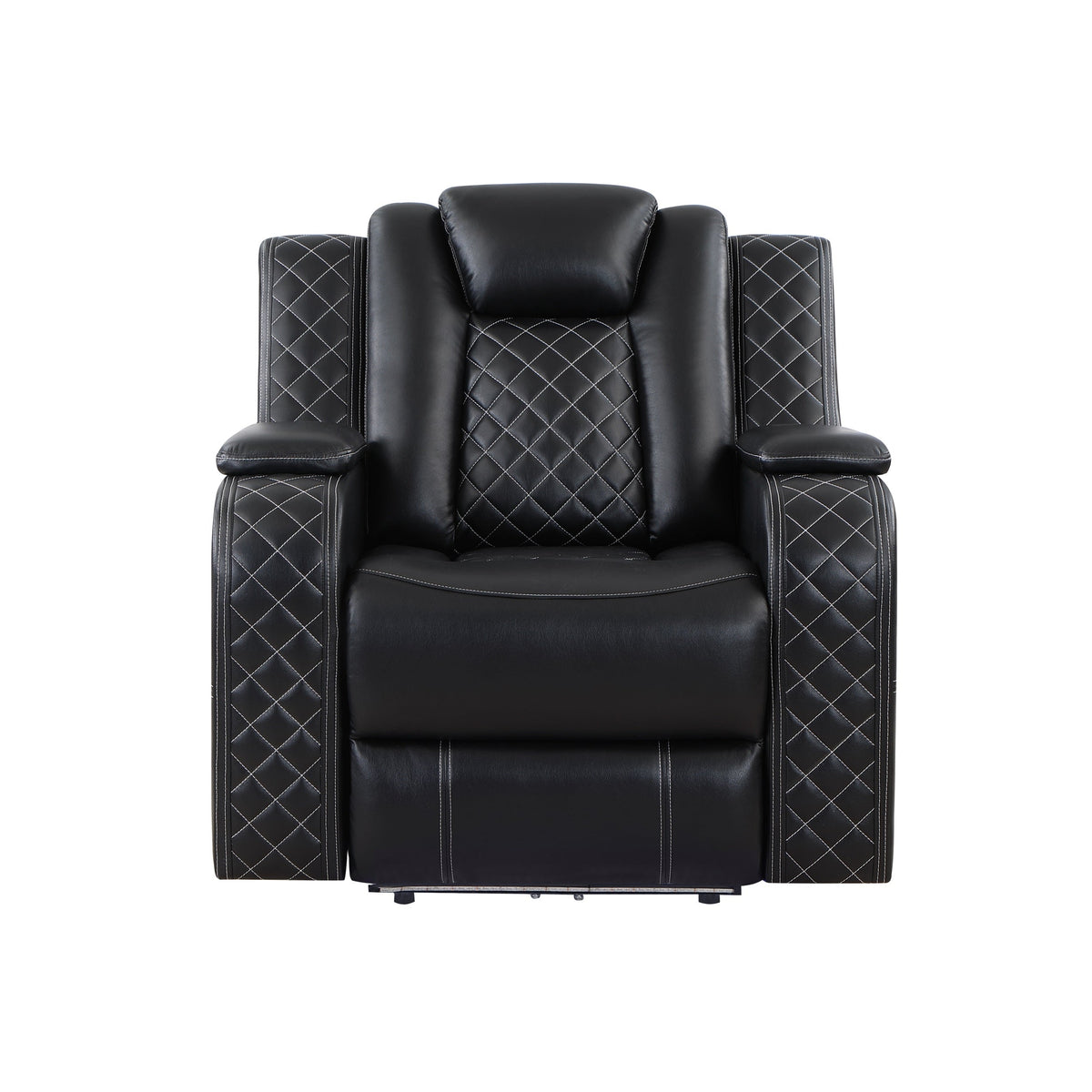 Radiant Black Power Reclining Chair, Power Headrests, Led Light by Homelegance at Eve Furniture