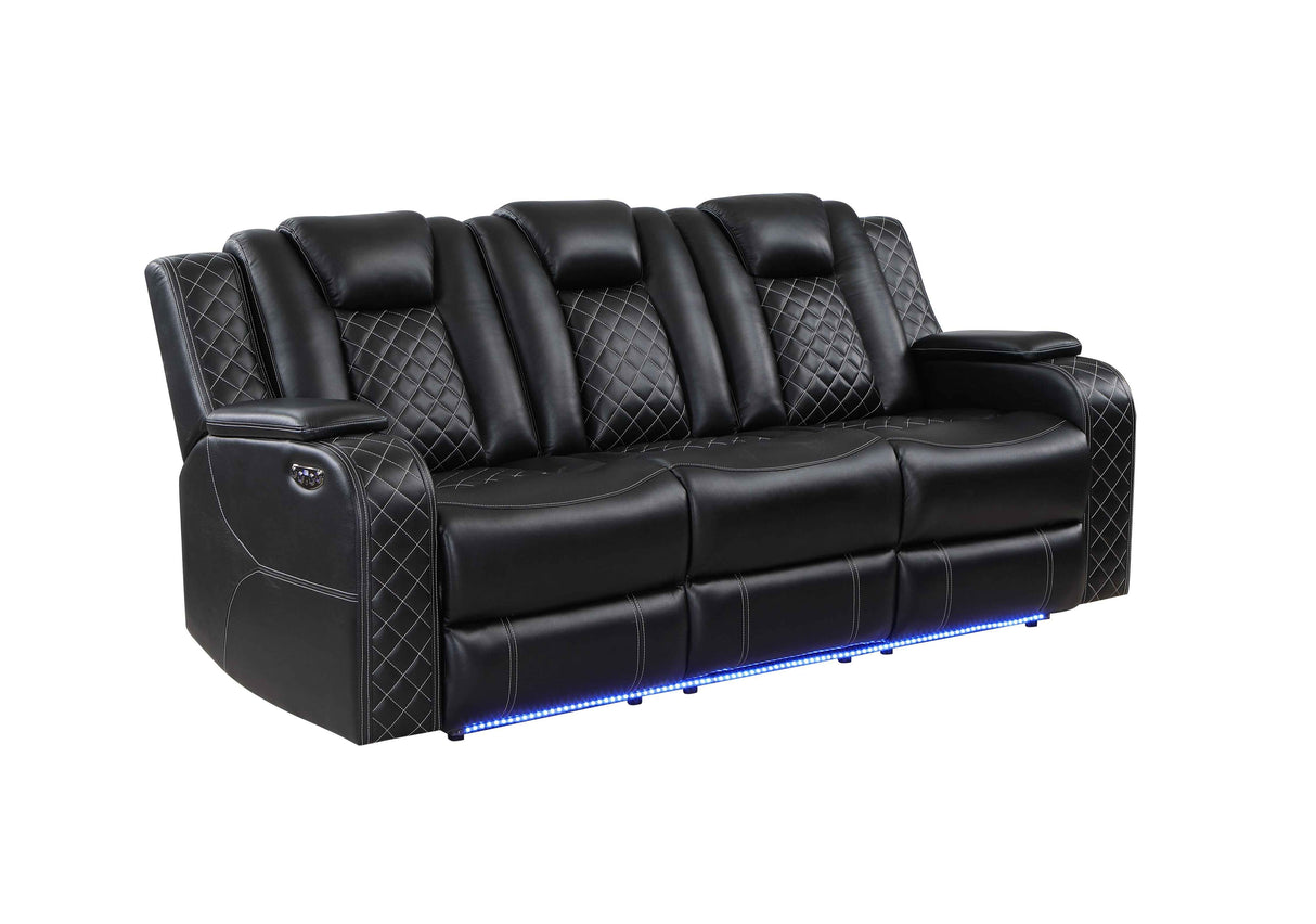 Radiant Black Power Reclining Sofa and Loveseat by Homelegance at Eve Furniture