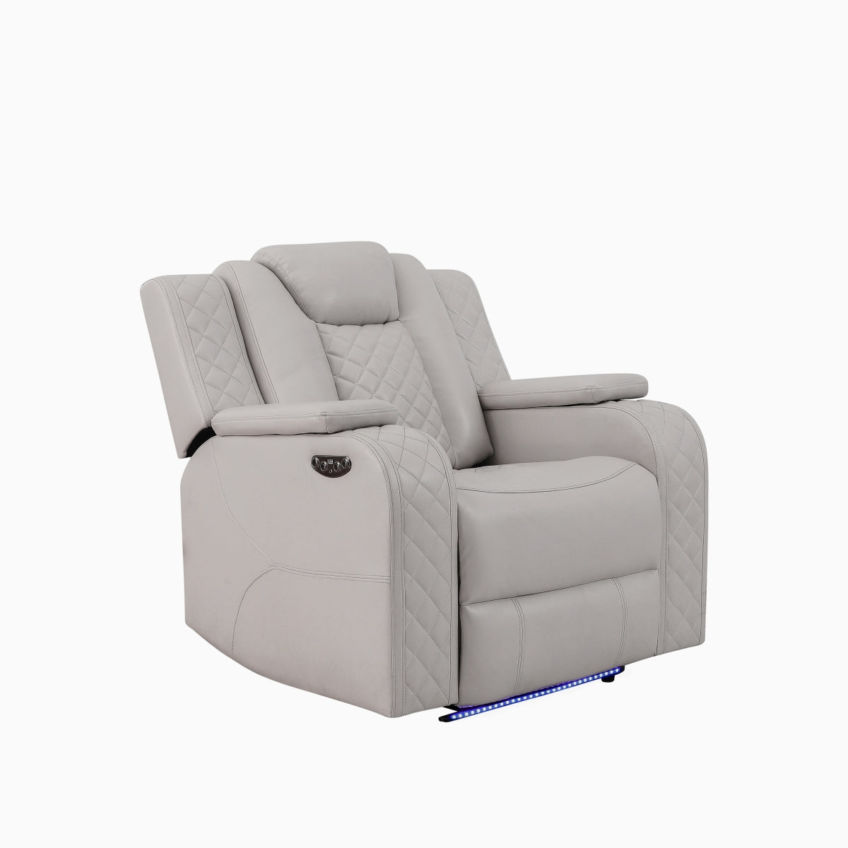 Radiant Gray/White Power Reclining Chair with Power Headrest, Led Light by Homelegance at Eve Furniture