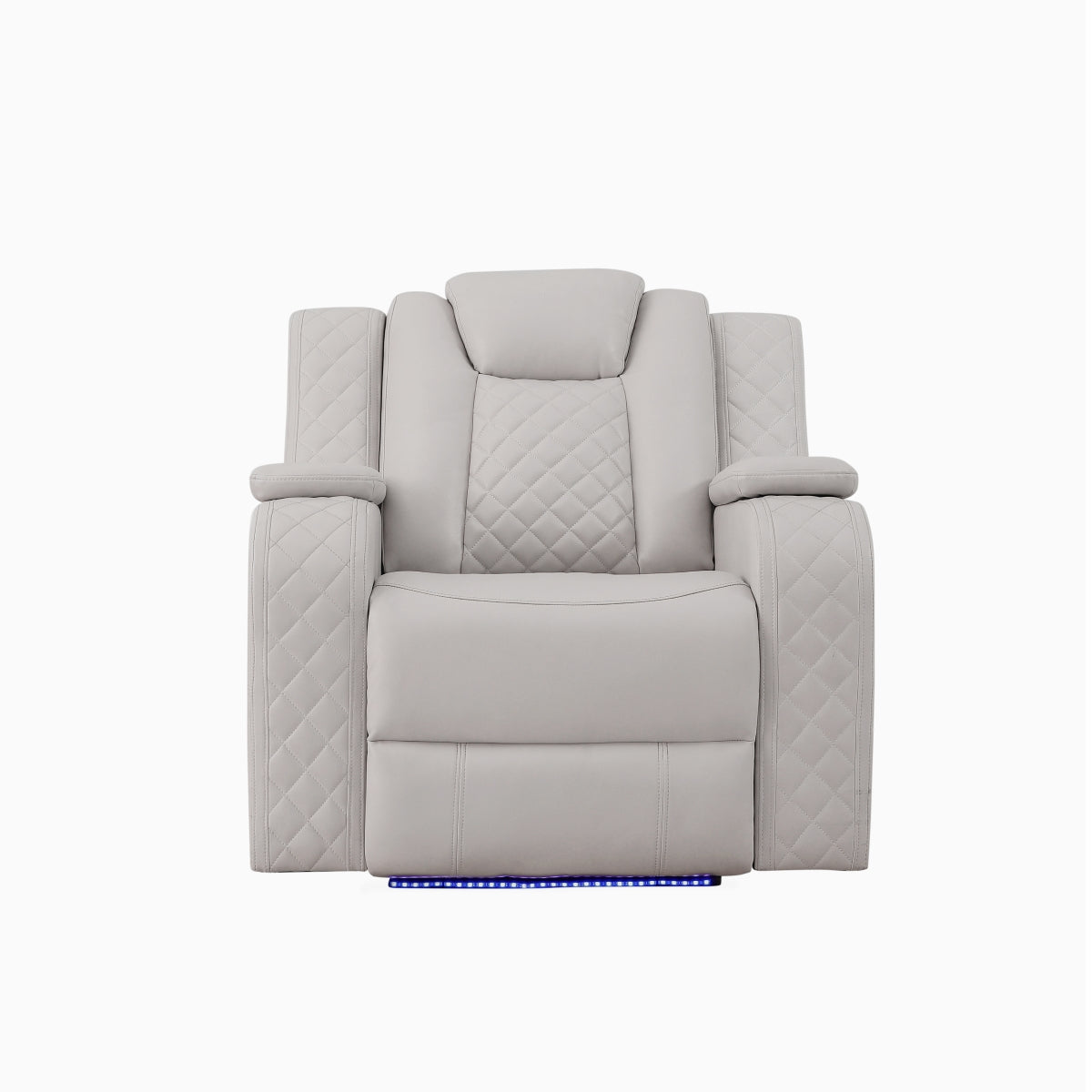Radiant Gray/White Power Reclining Chair with Power Headrest, Led Light by Homelegance at Eve Furniture