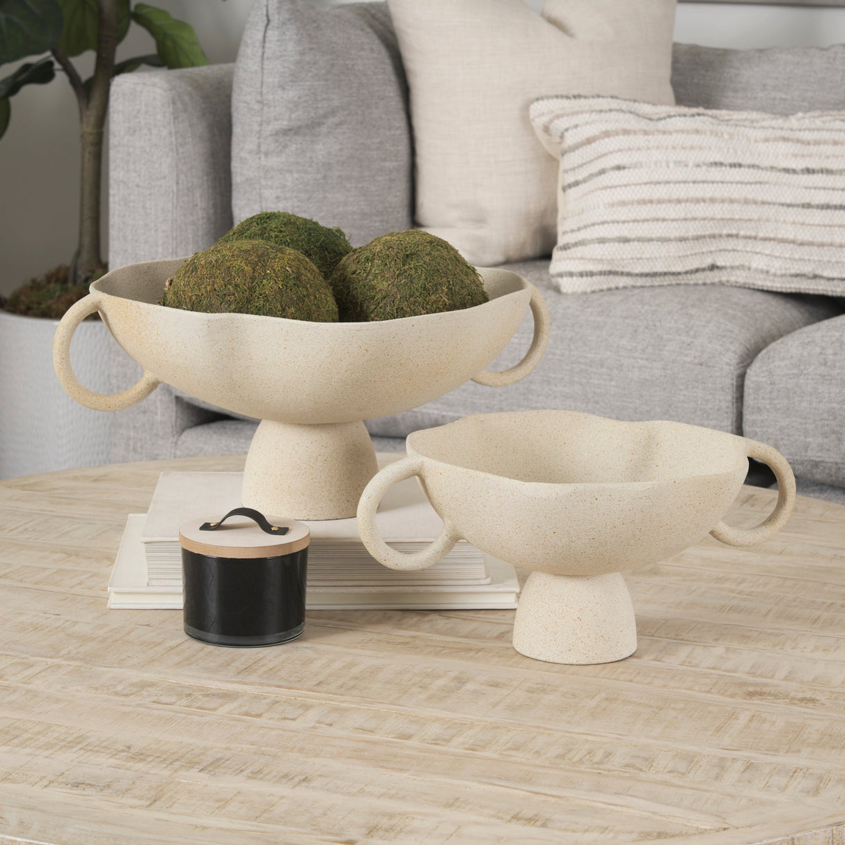 Radka Beige Textured Small Metal Decorative Bowl by Mercana at Eve Furniture