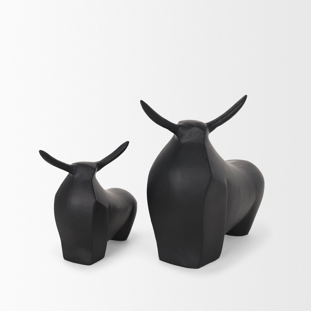 Radu Large Matte Black Metal Bull Decorative Object by Mercana at Eve Furniture