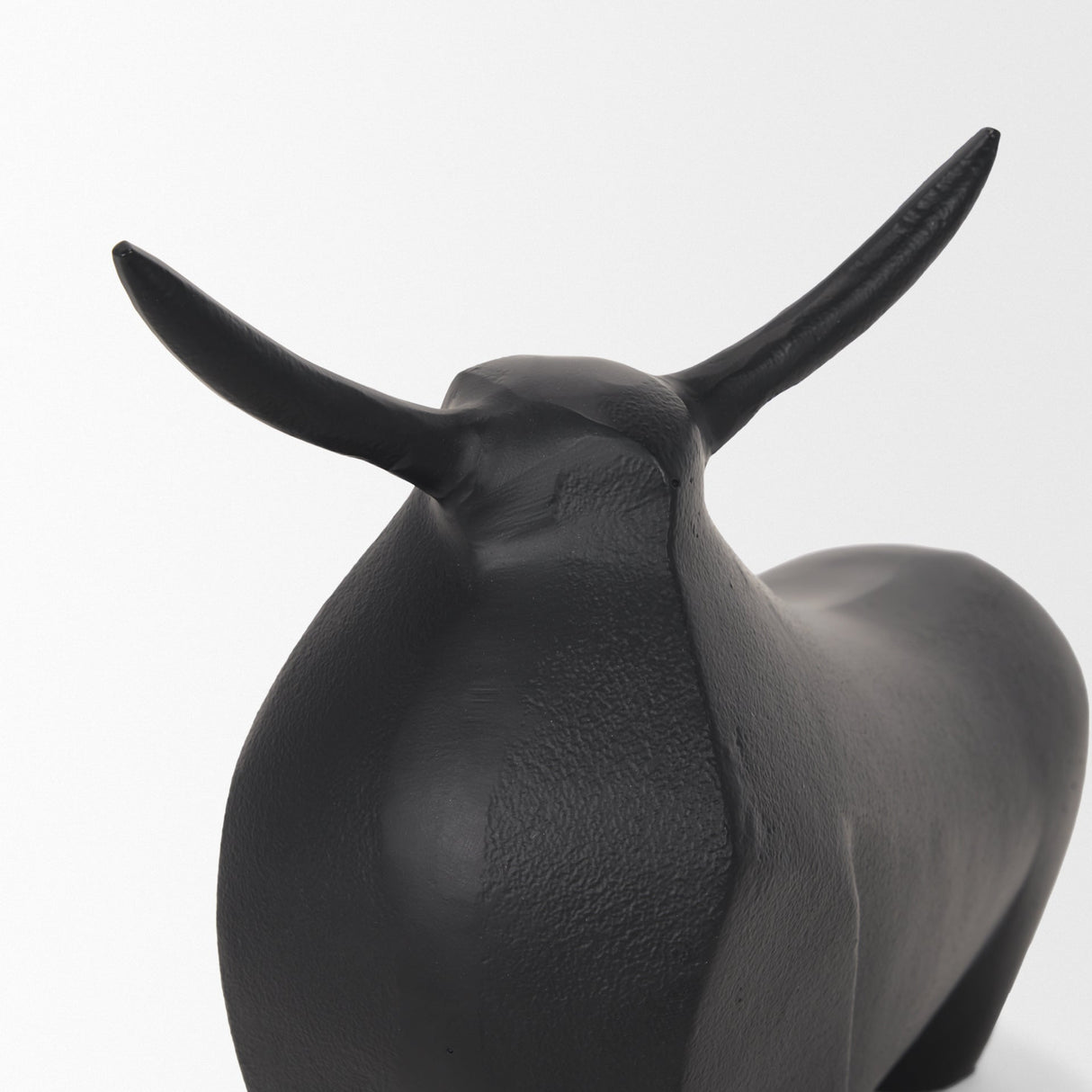 Radu Large Matte Black Metal Bull Decorative Object by Mercana at Eve Furniture