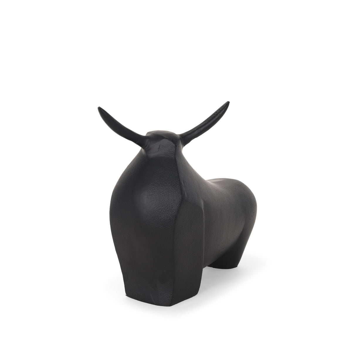 Radu Large Matte Black Metal Bull Decorative Object by Mercana at Eve Furniture