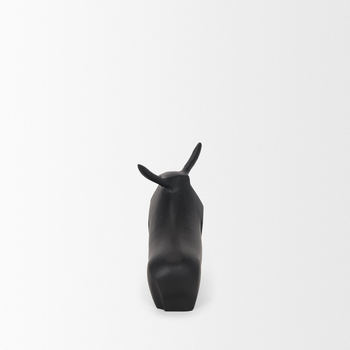 Radu Small Matte Black Metal Bull Decorative Object by Mercana at Eve Furniture