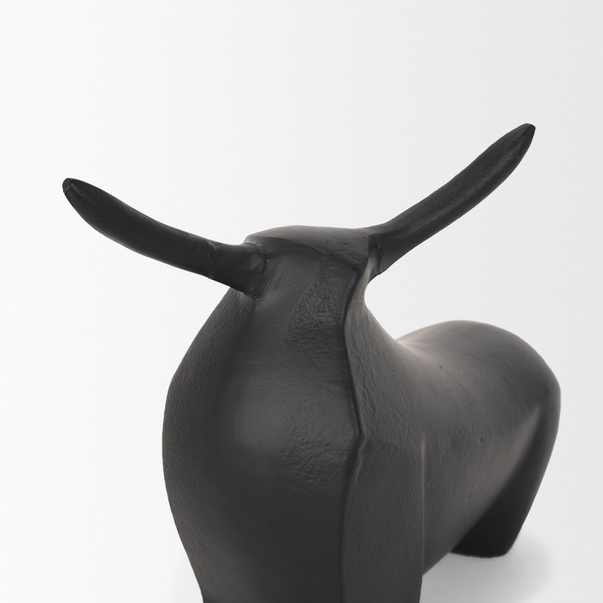 Radu Small Matte Black Metal Bull Decorative Object by Mercana at Eve Furniture