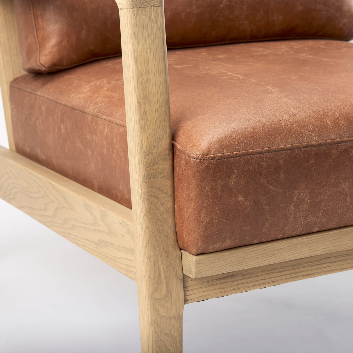 Raeleigh Tan Faux Leather Accent Chair by Mercana at Eve Furniture