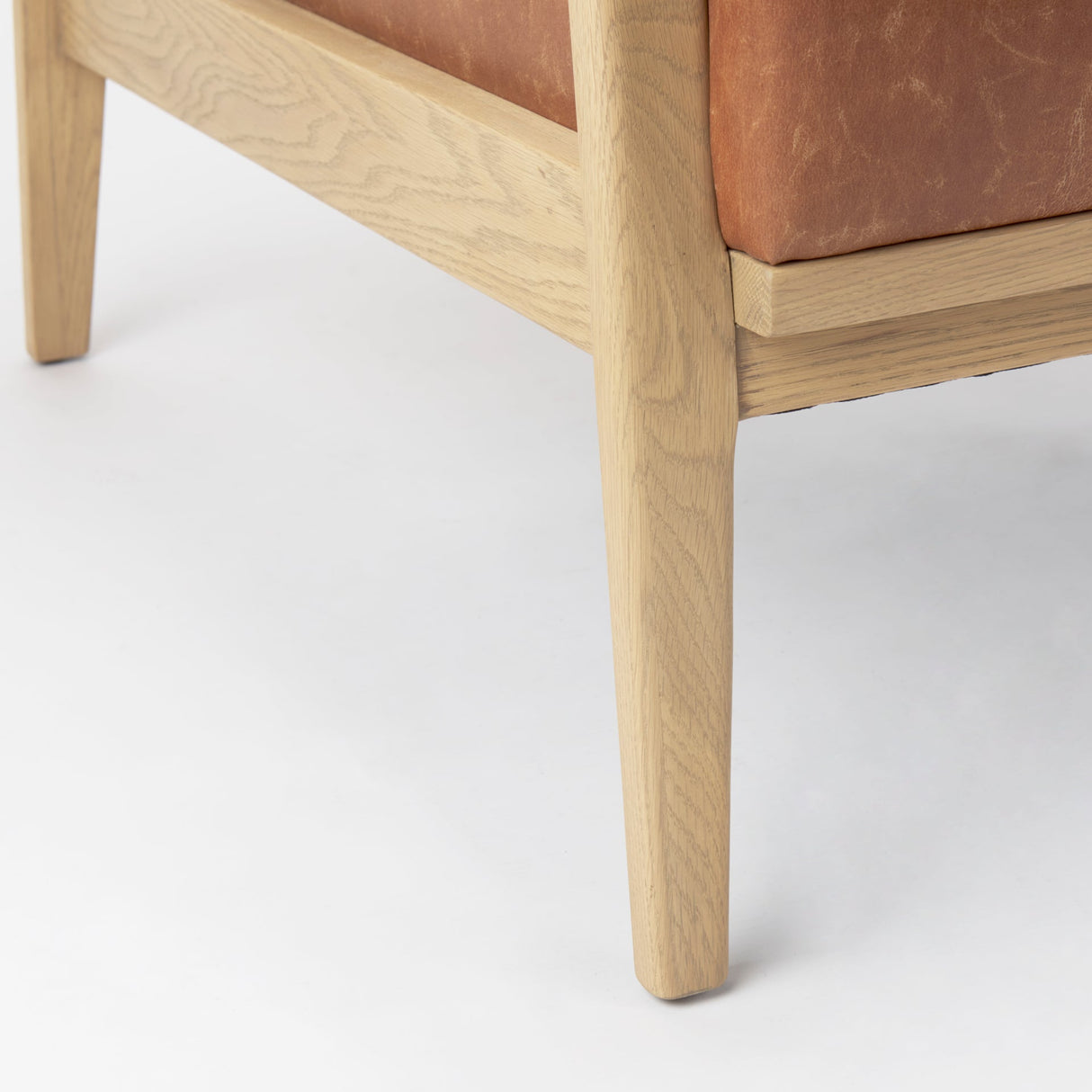 Raeleigh Tan Faux Leather Accent Chair by Mercana at Eve Furniture