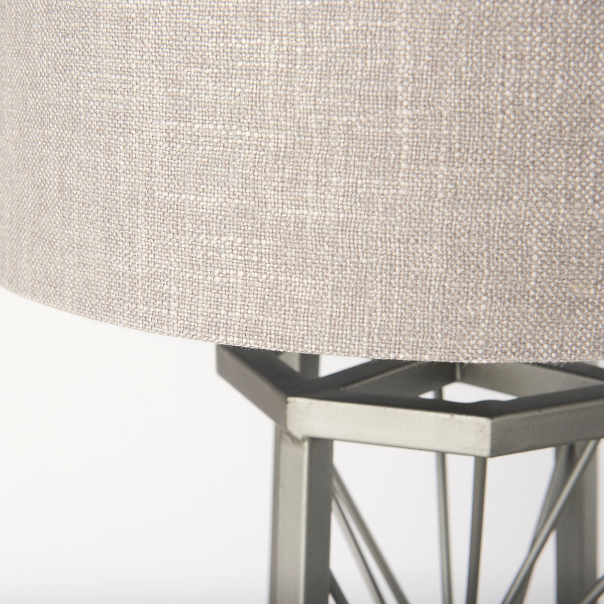 Raen Gray Metal Octagonal Base w/Beige Shade Table Lamp by Mercana at Eve Furniture