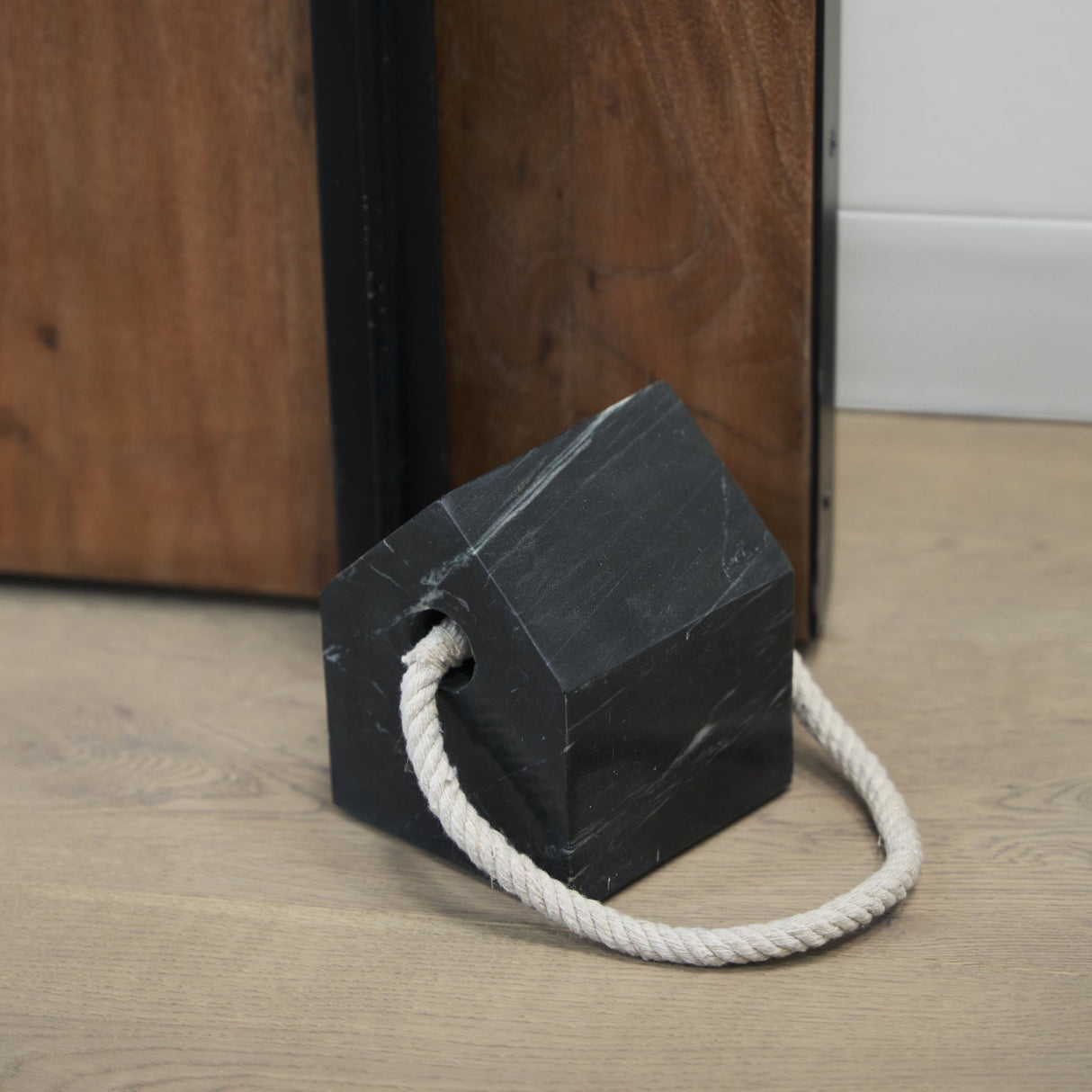 Raena Black Marble House Door Stopper by Mercana at Eve Furniture