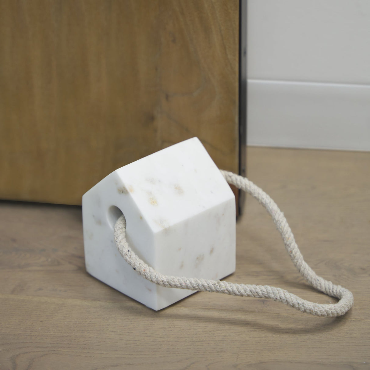 Raena White Marble House Door Stopper by Mercana at Eve Furniture