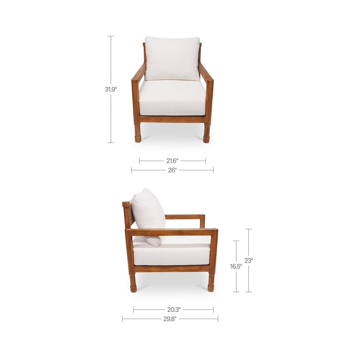 Raf Natural Outdoor Accent Chair by Moe's Home at Eve Furniture