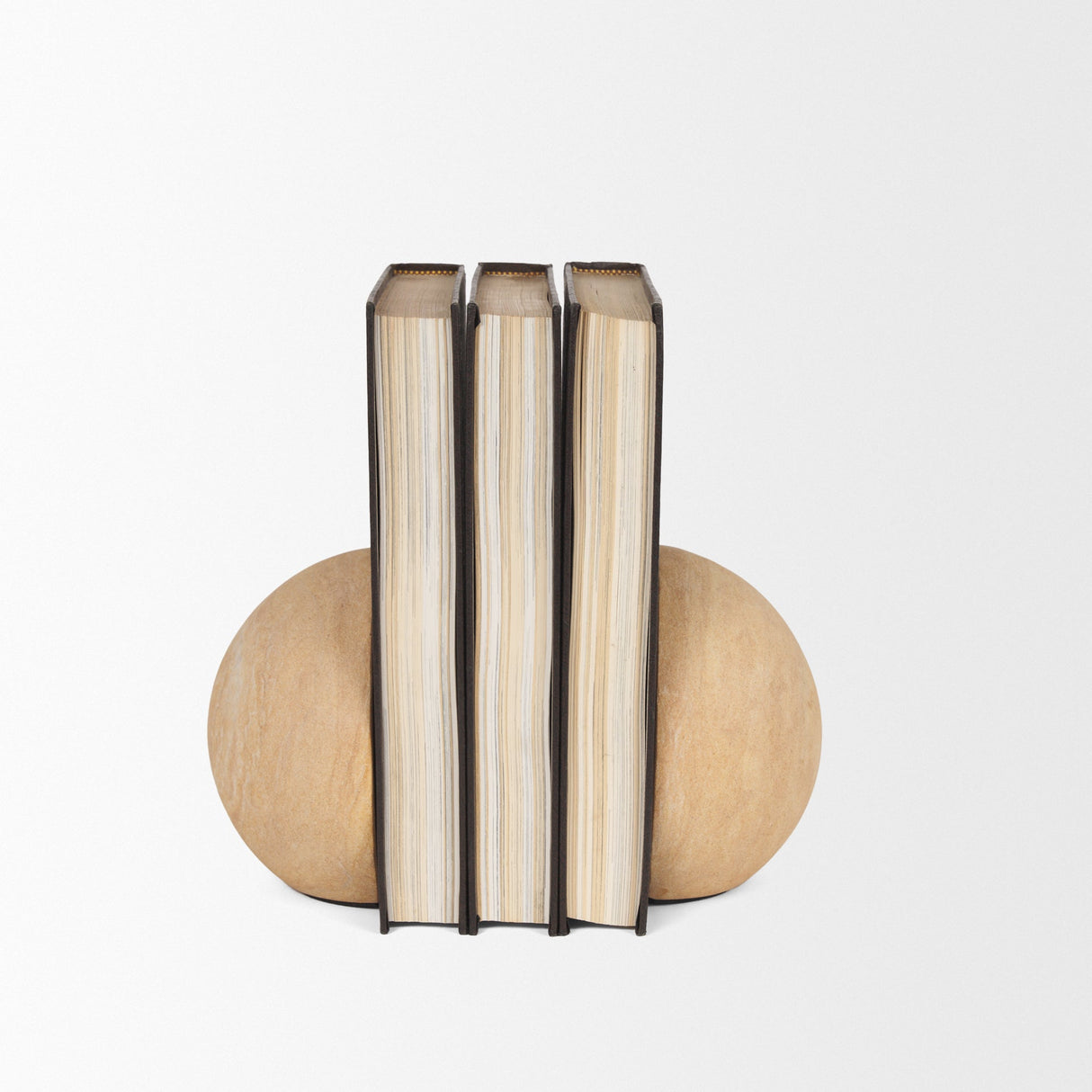 Rahmi Sandstone Orb Bookends by Mercana at Eve Furniture