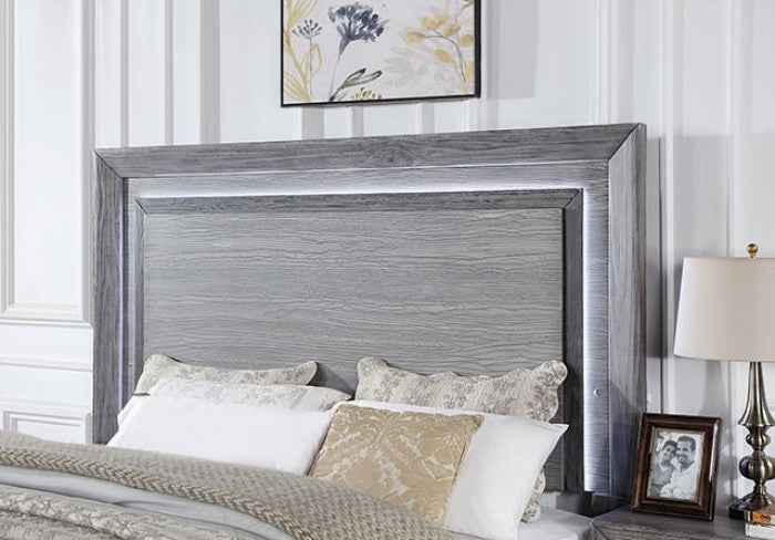 Raiden Gray 5-Piece Queen Bedroom Set by Furniture of America at Eve Furniture
