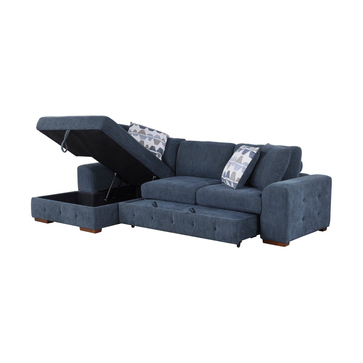 Raife Blue 2-Piece Sectional with Left Chaise by Homelegance at Eve Furniture