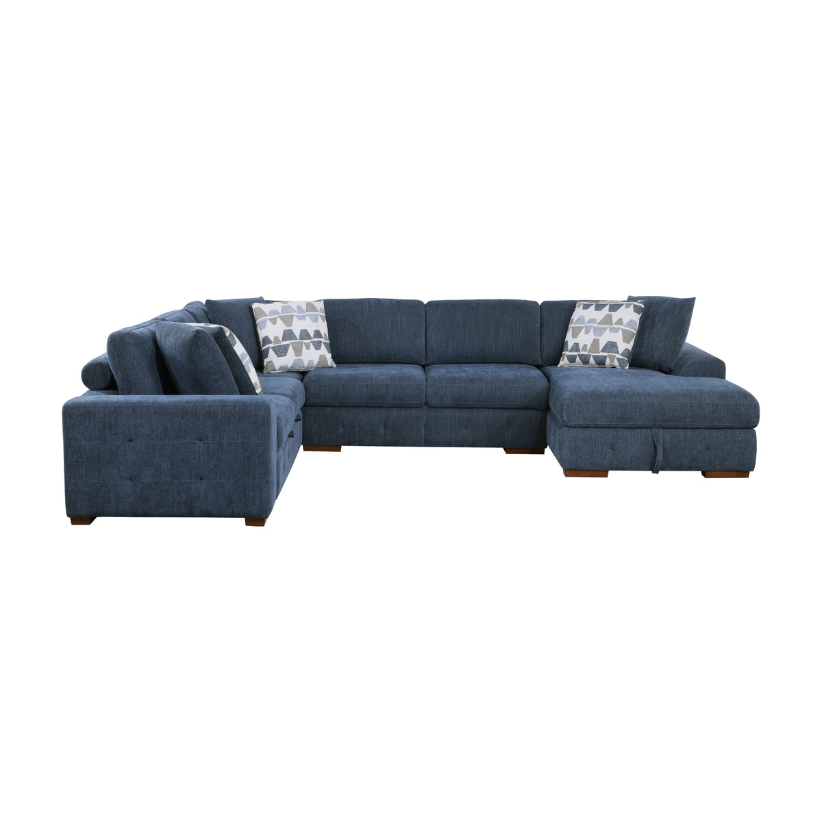 Raife Blue 4-Piece Sectional with Left Chaise by Homelegance at Eve Furniture