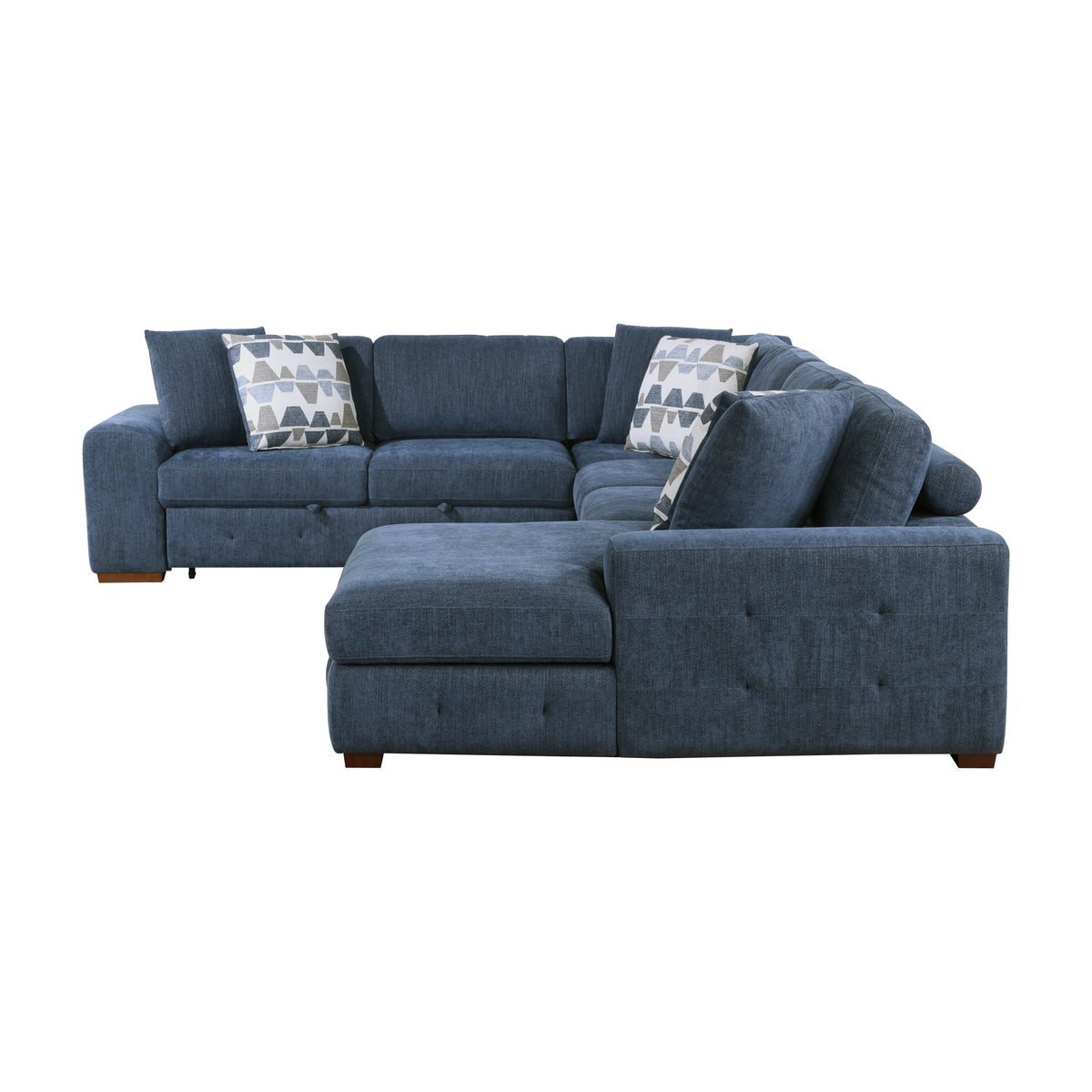 Raife Blue 4-Piece Sectional with Left Chaise by Homelegance at Eve Furniture