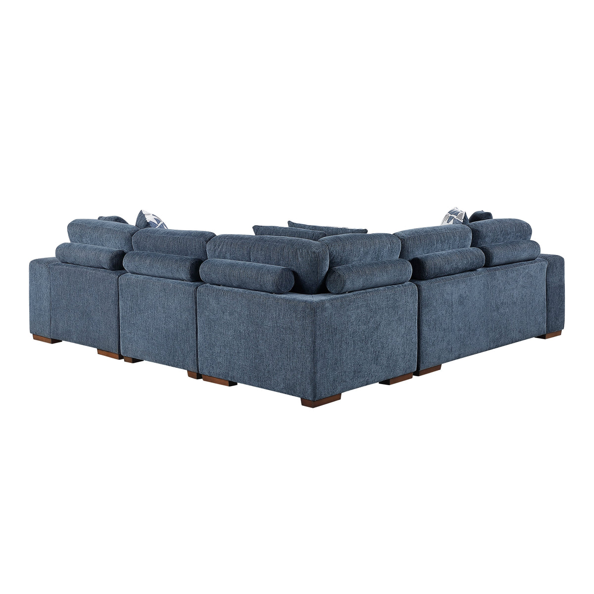 Raife Blue 4-Piece Sectional with Right Chaise and Pull-out Bed by Homelegance at Eve Furniture