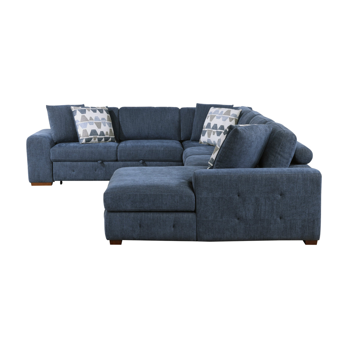 Raife Blue 4-Piece Sectional with Right Chaise by Homelegance at Eve Furniture
