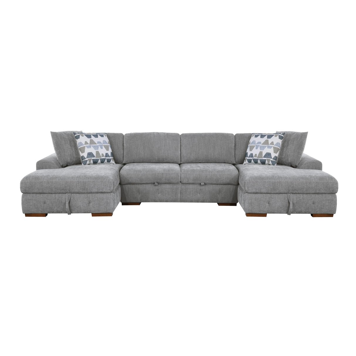 Raife Gray 3-Piece Sectional with Left and Right Chaise by Homelegance at Eve Furniture