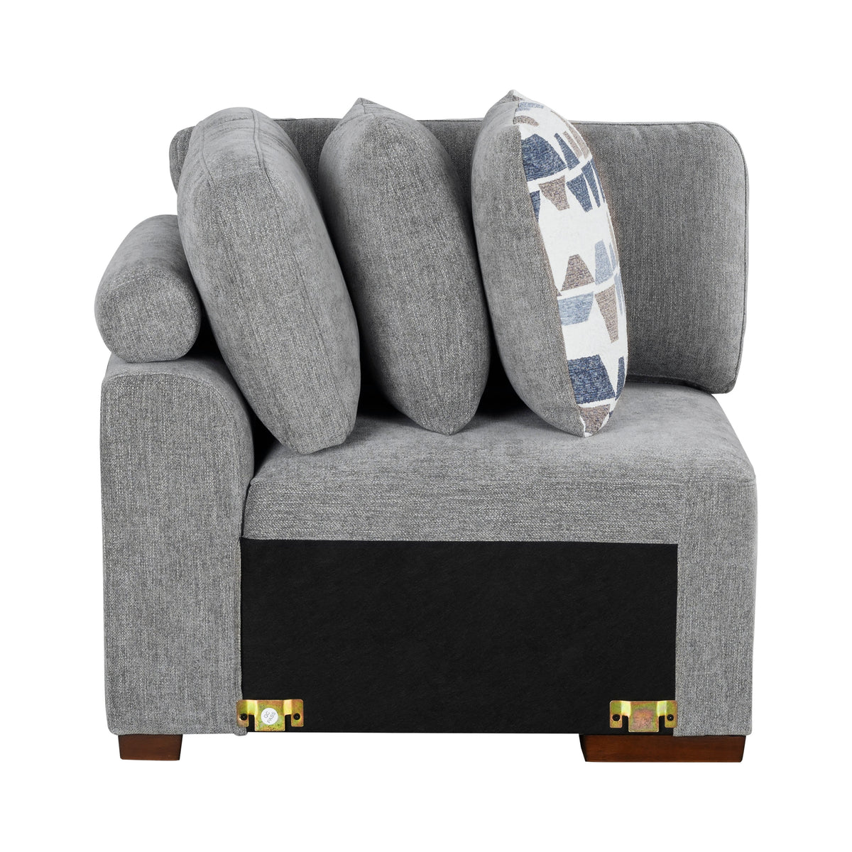 Raife Gray 4-Piece Sectional with Right Chaise and Pull-out Bed by Homelegance at Eve Furniture