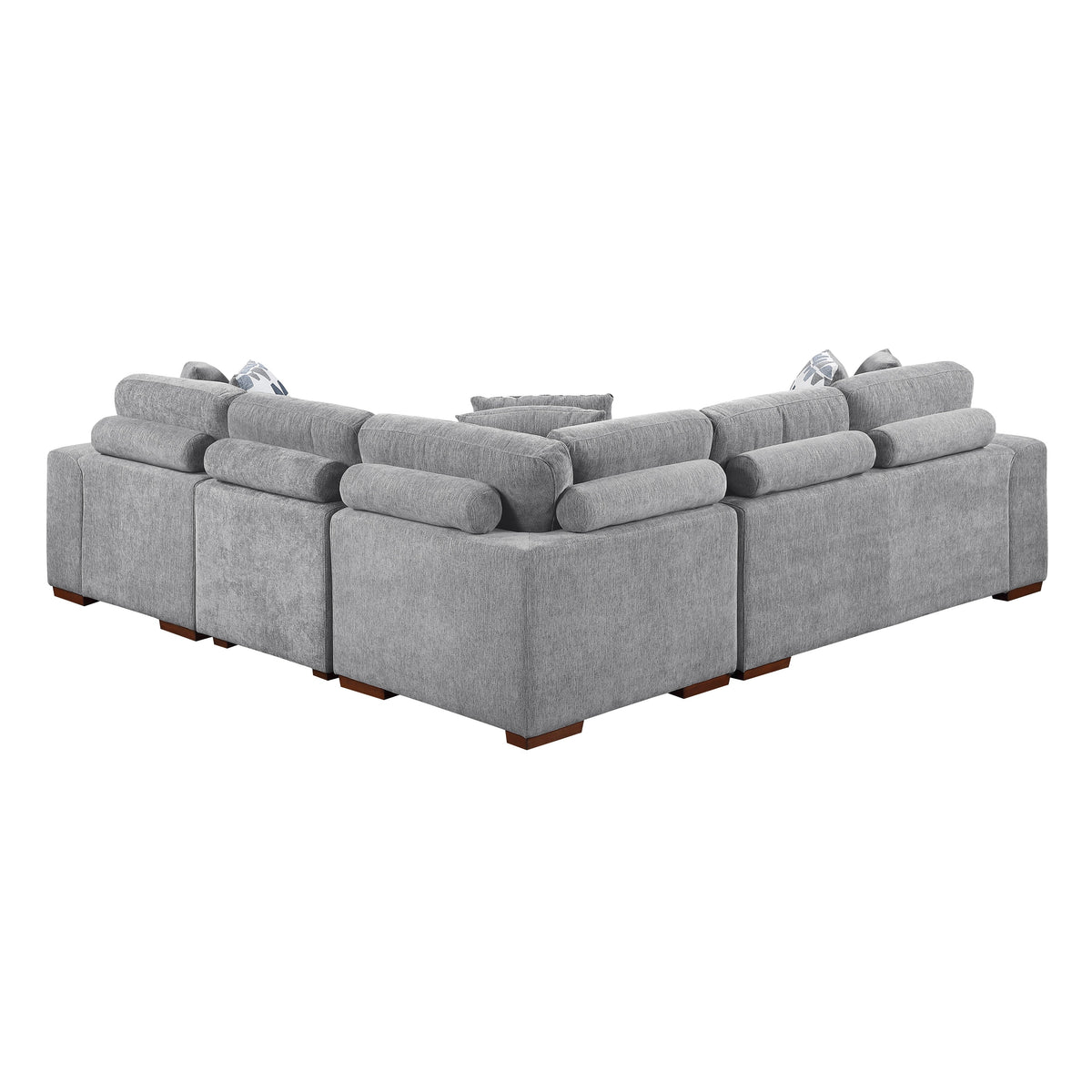 Raife Gray 4-Piece Sectional with Right Chaise and Pull-out Bed by Homelegance at Eve Furniture