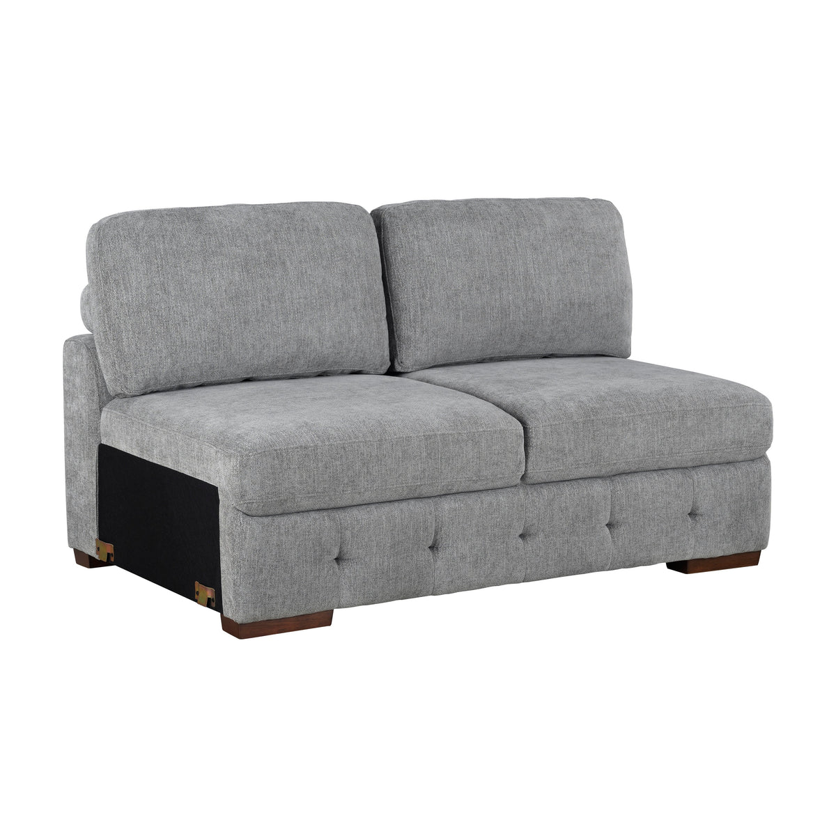 Raife Gray 5-Piece Right Chaise Sectional with Ottoman by Homelegance at Eve Furniture