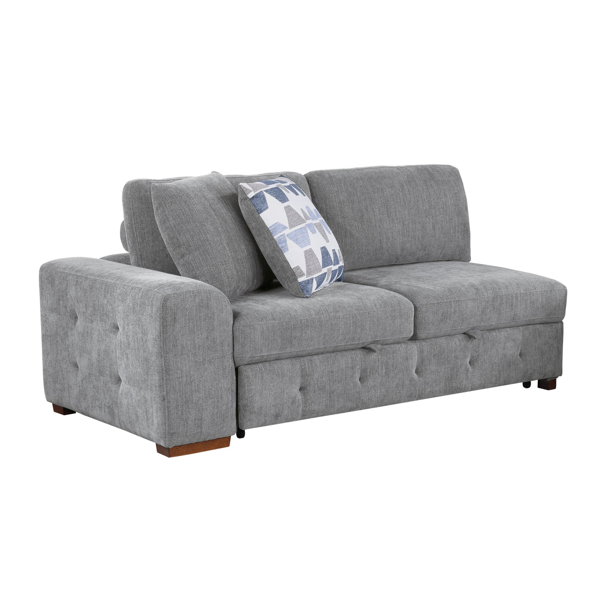 Raife Gray 5-Piece Sectional with Right Chaise and Pull-out Bed by Homelegance at Eve Furniture