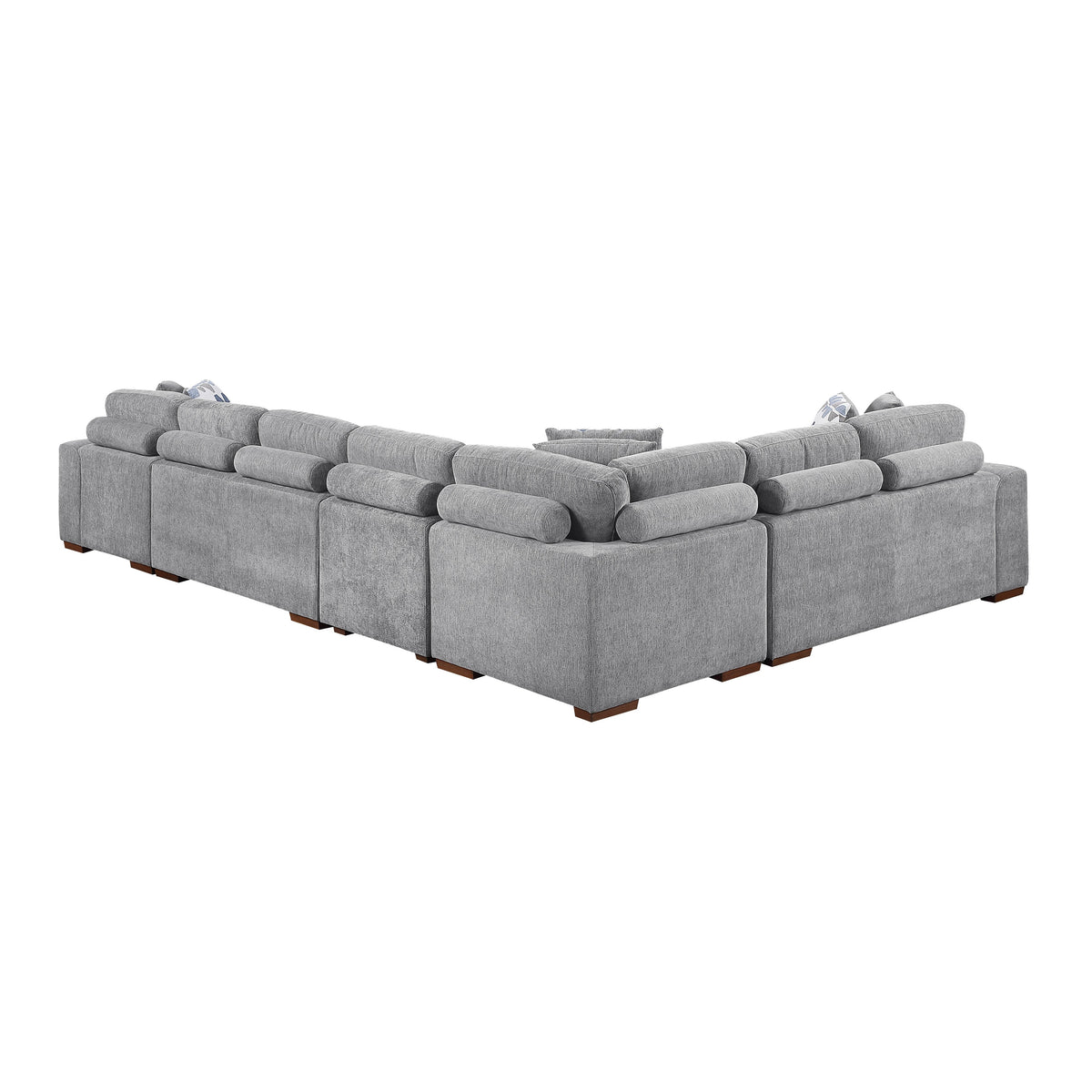 Raife Gray 5-Piece Sectional with Right Chaise and Pull-out Bed by Homelegance at Eve Furniture