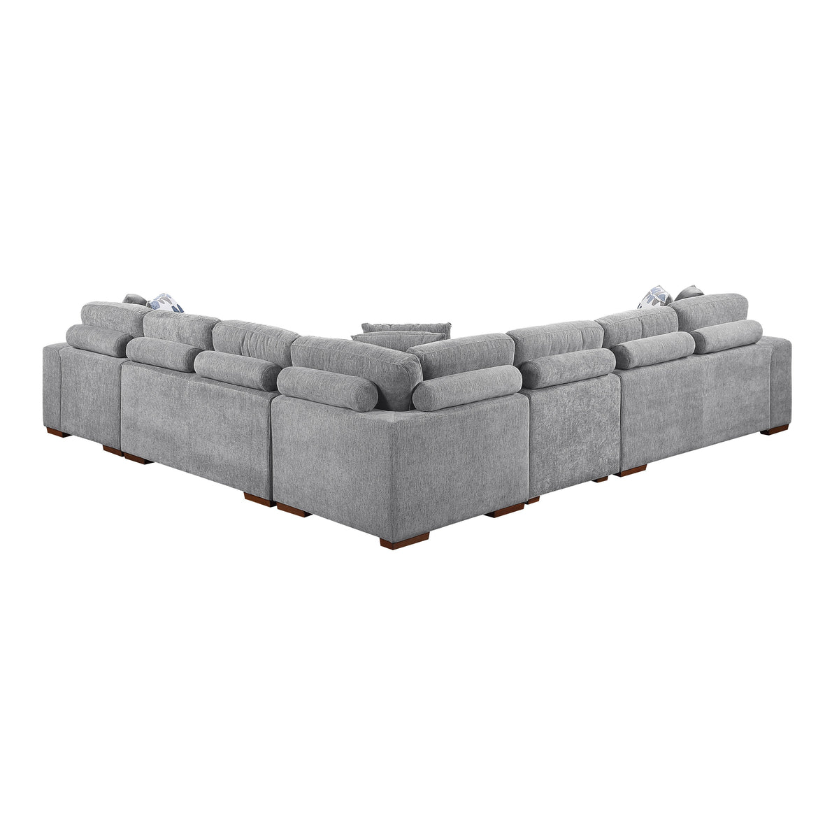 Raife Gray 5-Piece Sectional with Right Chaise and Pull-out Bed by Homelegance at Eve Furniture