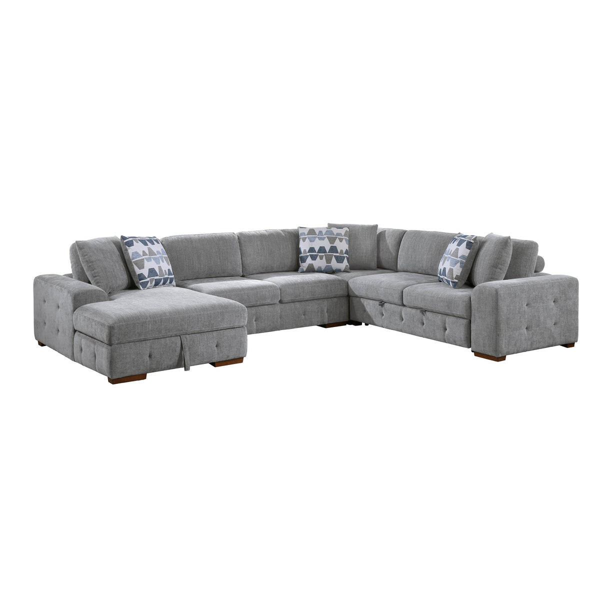 Raife Gray Storage Ottoman by Homelegance at Eve Furniture