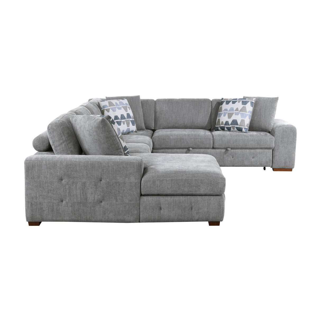 Raife Gray Storage Ottoman by Homelegance at Eve Furniture