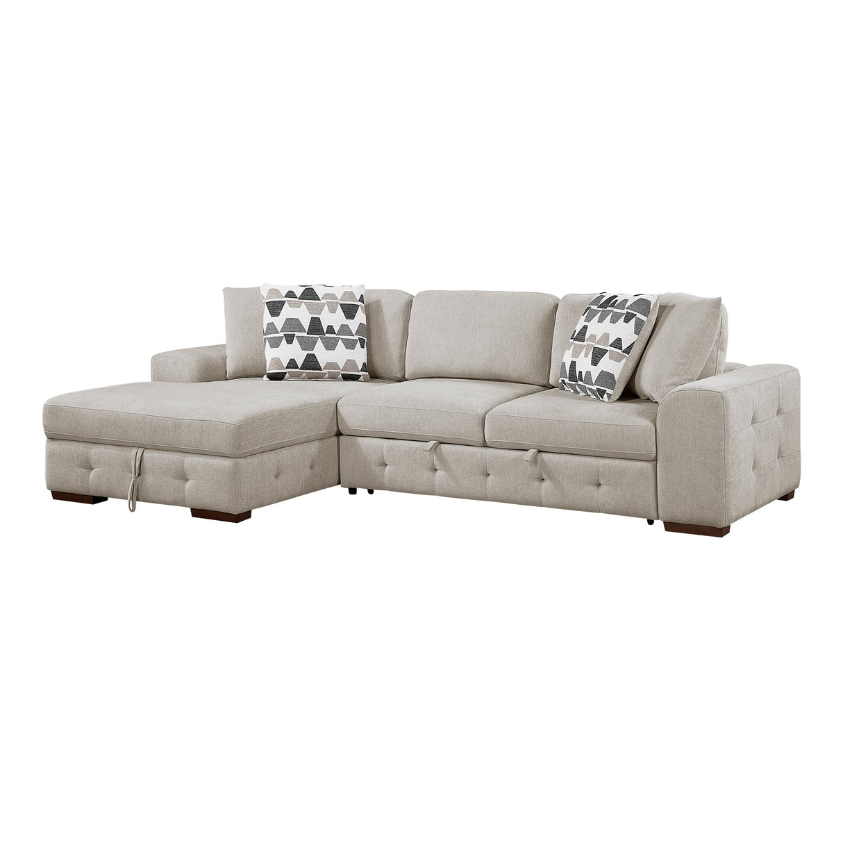Raife Taupe 2-Piece Sectional with Left Chaise by Homelegance at Eve Furniture