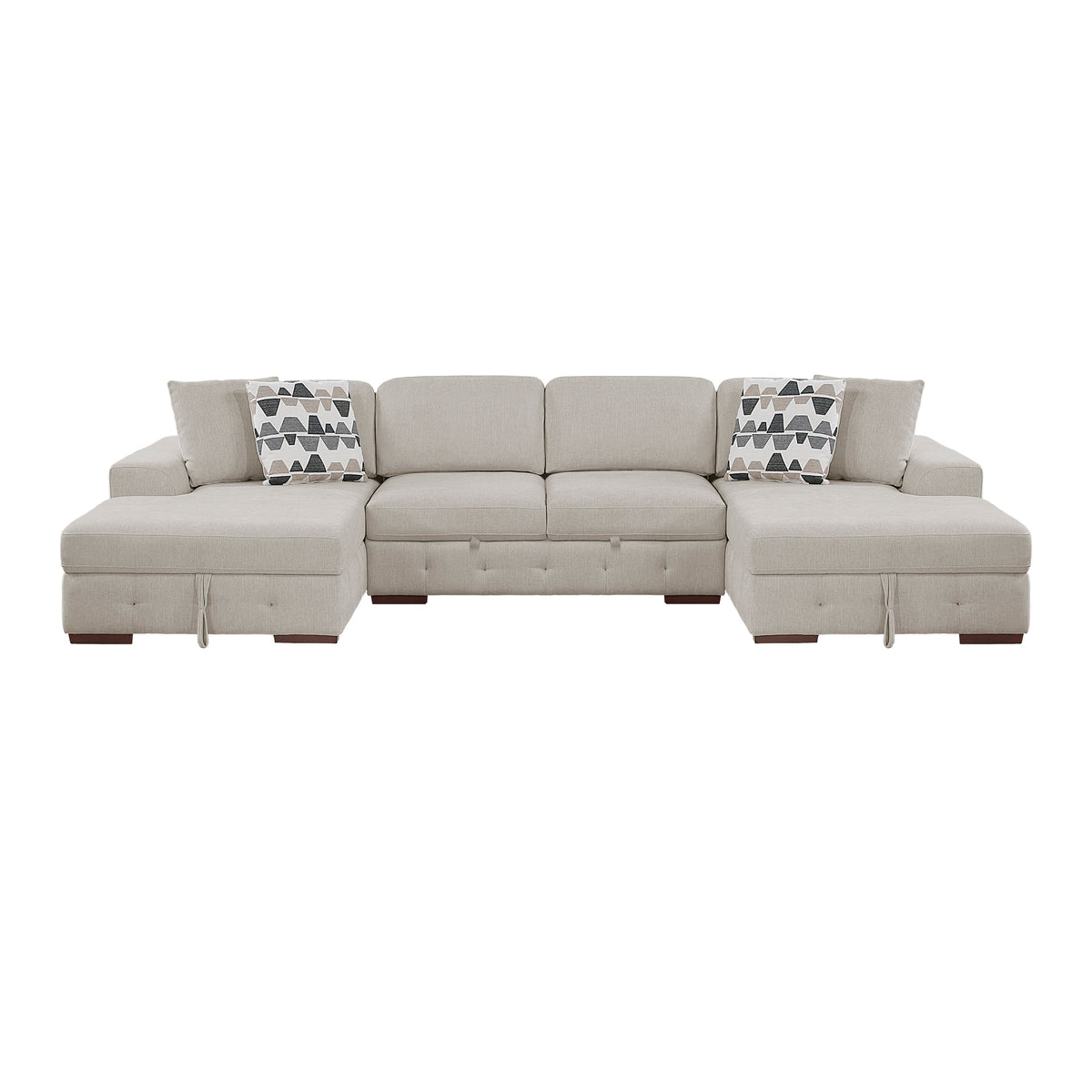 Raife Taupe 3-Piece Sectional with Left and Right Chaise by Homelegance at Eve Furniture