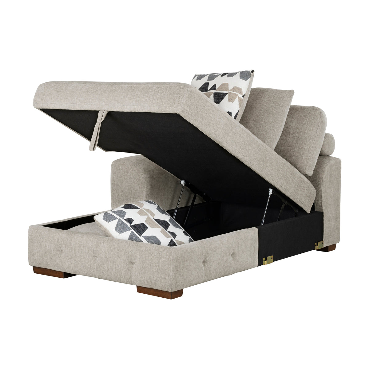 Raife Taupe 3-Piece Sectional with Left and Right Chaise by Homelegance at Eve Furniture