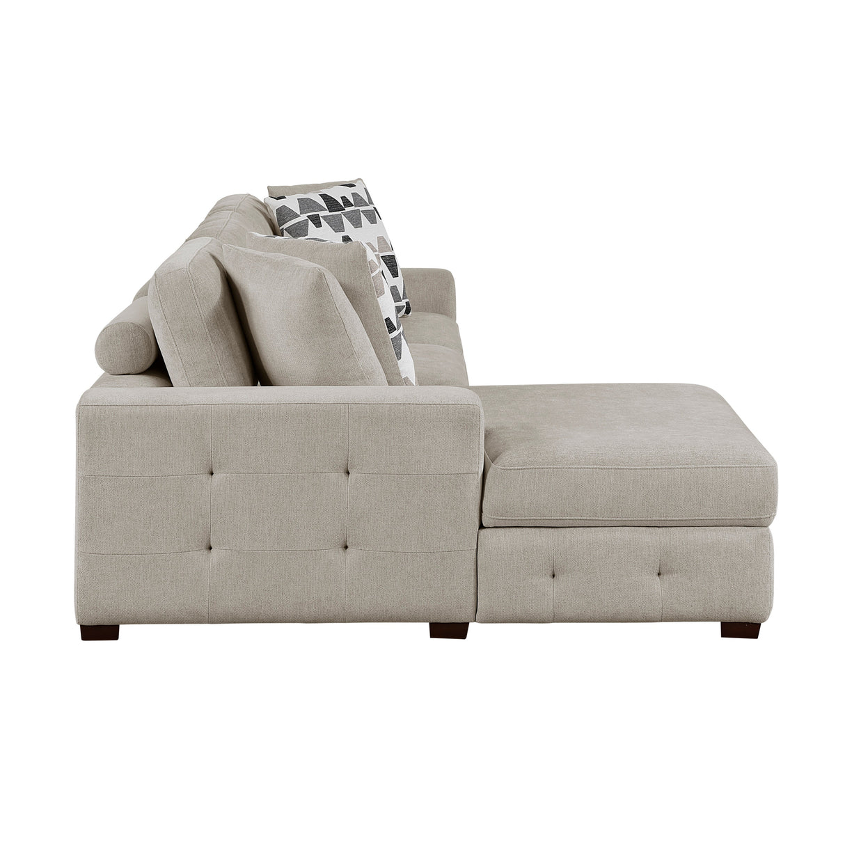 Raife Taupe 3-Piece Sectional with Left Chaise and Ottoman by Homelegance at Eve Furniture
